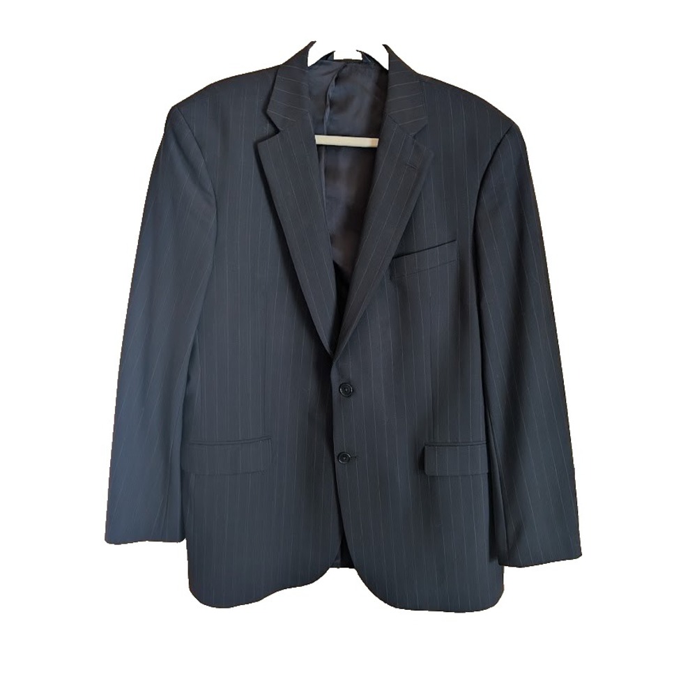Brooks Brothers Blazer Mens 44L Pinstripe Stretch Wool Jacket Preppy Timeless